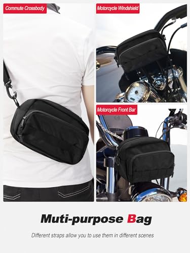 Nilkatss Motorcycle Handlebar Tool Bag - Universal Cruiser & Dirt Bike Storage