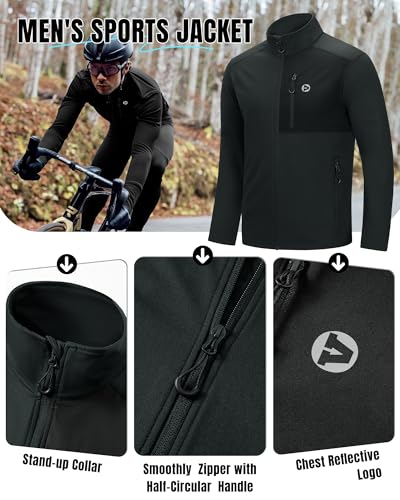 Outdoor Ventures Men's Lightweight Black Track Jacket Large - Athletic Outerwear