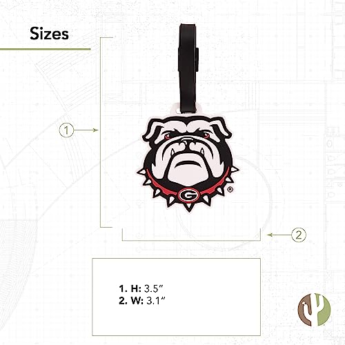Georgia Bulldogs PVC Luggage Tag - 2 7/8" Design B