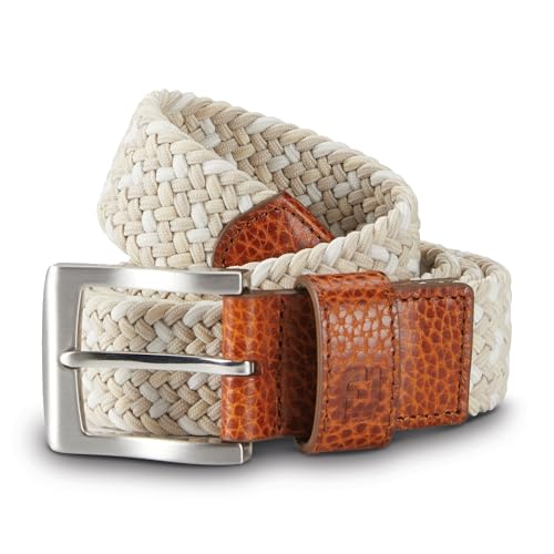 FootJoy Woven Golf Belt Long 36-42 Inches Khaki/Stone Men's Accessory