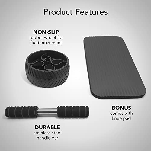 Ab Wheel Roller for Core Strength Training with Knee Pad