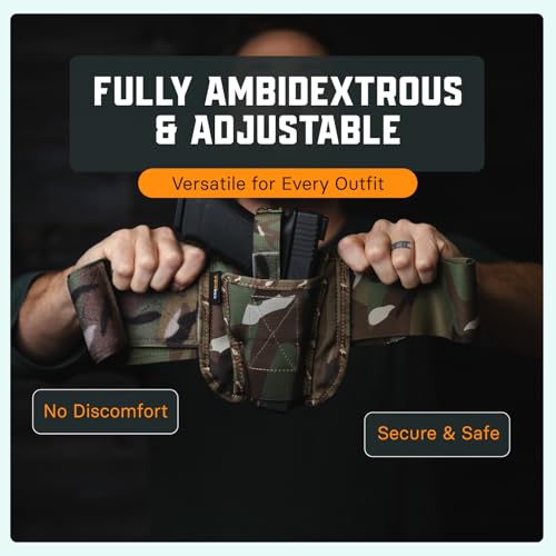 VNSH Lite Belly Band Holster for Concealed Carry - Fits Glock, S&W & More, Camo / Lite (Up to 48")