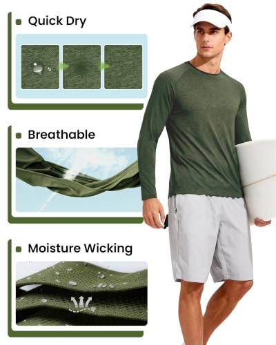 CE' CERDR 4-7 Pack Men's Long Sleeve Quick Dry Moisture Wicking Shirt – Heather Black/Blue/Gray/Army/Red