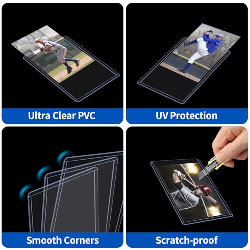 3x4 Inch Hard Card Sleeves for Trading Cards - 42 Count Top Loaders
