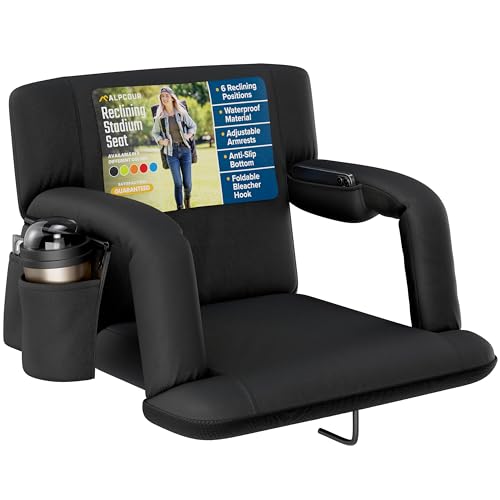 Portable Stadium Seats with Back Support - 21" Wide / Black
