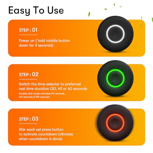 Fitness Timer with Vibration Feedback - Compact & Rechargeable