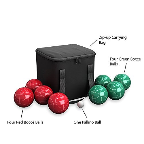 Outdoor Bocce Ball Set with Carrying Case - Lawn & Beach Game for Adults & Kids