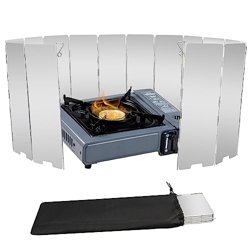 16 Plates Aluminum Stove Windshield with Drawstring Bag