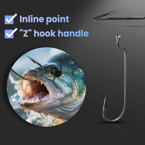 EWG Worm Hooks - Weedless Bass Fishing Hooks 6# - 50pcs