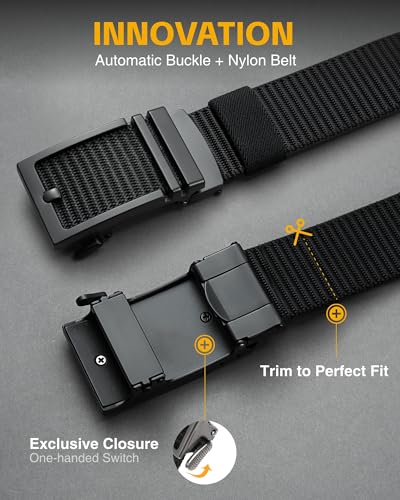 Tactical Nylon Gun Belt for Men - Quick Release EDC - Classic Black, Medium (32-38 in)