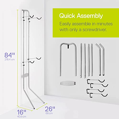 Adjustable Bike Storage Rack - Gravity Stand for 2 Bicycles - Silver