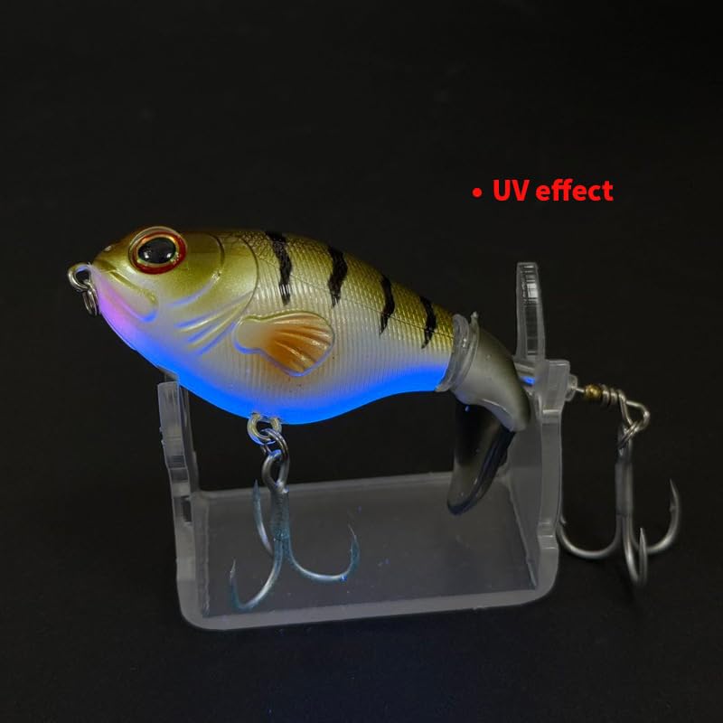 Proaovao Topwater Fishing Lures 3pcs Saltwater Swimbaits with Rotating Tails