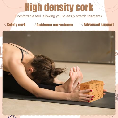 Halloscume Cork Yoga Blocks 2-Pack - Supportive Beige Yoga Props for Alignment