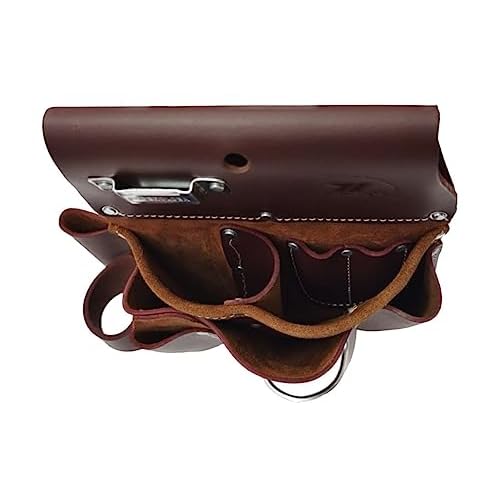 11 Pocket Pro Leather Drywall Pouch, Cherry