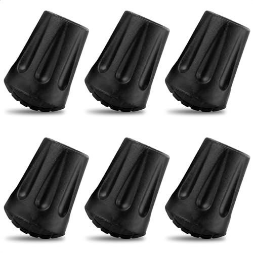 Hiking Pole Tips - 6 Pcs Rubber Replacement Tips for Trekking Poles