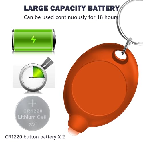 Ultra Bright Mini LED Keychain Flashlight - Orange, 6-Pack