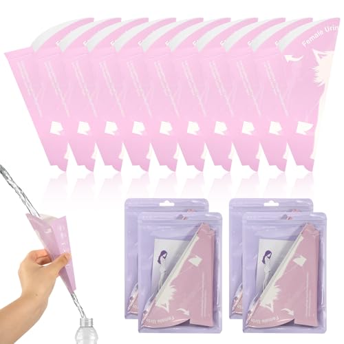 40pcs Disposable Pee Funnel for Women - Travel Urinal Device