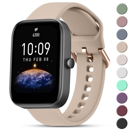 20mm Quick Release Silicone Watch Band for Smart Watches - Stone - Large