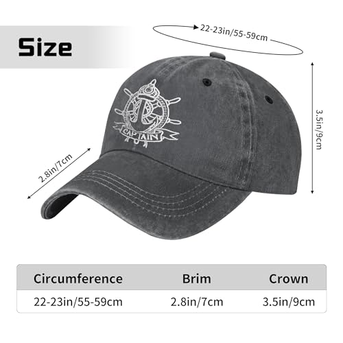 Vintage Washed Distressed Embroidered Baseball Cap - Captain