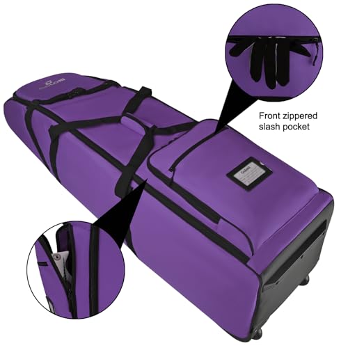 Goloni Purple Golf Travel Bag with Wheels - Heavy Duty Water-Resistant Air Travel Case