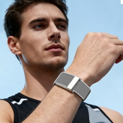 Nylon Light Gray Sport Band Compatible with Whoop 5.0 Fitness Tracker Strap