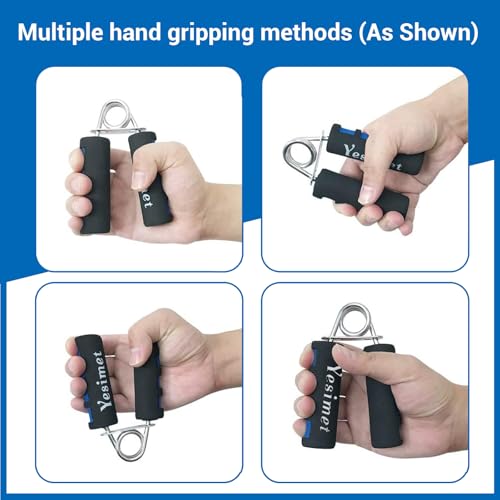 Hand Grip Strengthener Set - Soft Foam Forearm Trainer, Blue