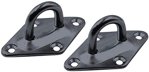 Heavy Duty Diamond Pad Eye Plates - Black Zinc 2-Pack M6