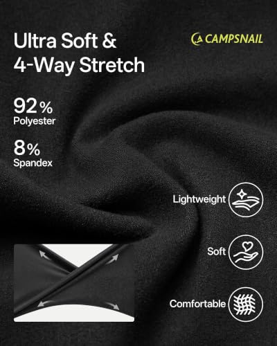 Lightweight Comfy Joggers for Women - 4 Pack with Pockets - Black, Large