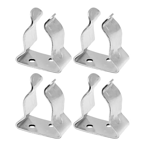 Big 4-Pack Stainless Steel Boat Hook Spring Clips, Marine Paddle & Gaff Holders