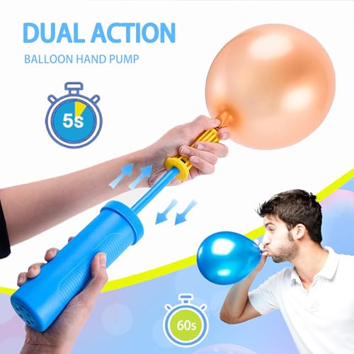 Dual-Action Balloon Hand Pump - Portable Air Inflator for Party Decor - 1 Pack