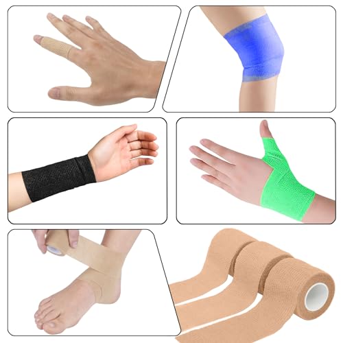 Self-Adhesive Bandage Wrap - Skin Color, 6 Pack, 2 Inch x 5 Yards