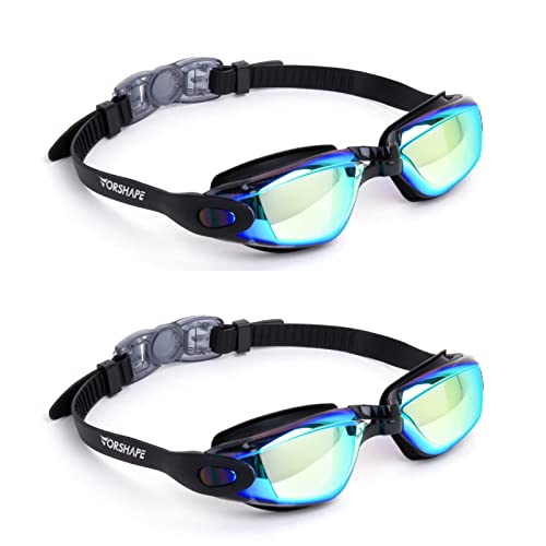 Anti-Fog Swim Goggles 2-Pack - No Leak Adult & Youth - Aqua & Double Aqua