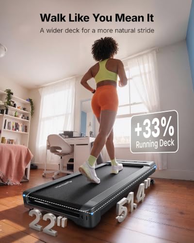 Under Desk Walking Pad Treadmill with 12% Auto Incline - Dark Gray