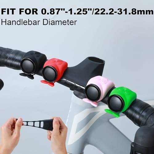 HilpurSkx Pink 120dB Waterproof Electric Bike Horn with 5 Ringtones & USB-C Rechargeable