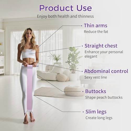 Pedal Resistance Band with Handles - 120lb Heavy Duty Fabric - Purple Nylon