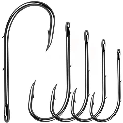 Baitholder Fishing Hooks - 100pcs Offset Jig Hook Set for Saltwater & Freshwater