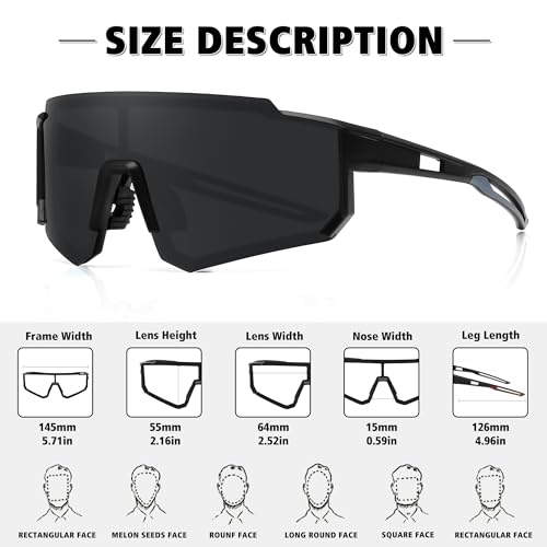 Polarized Sports Sunglasses for Men & Women - UV400 Protection