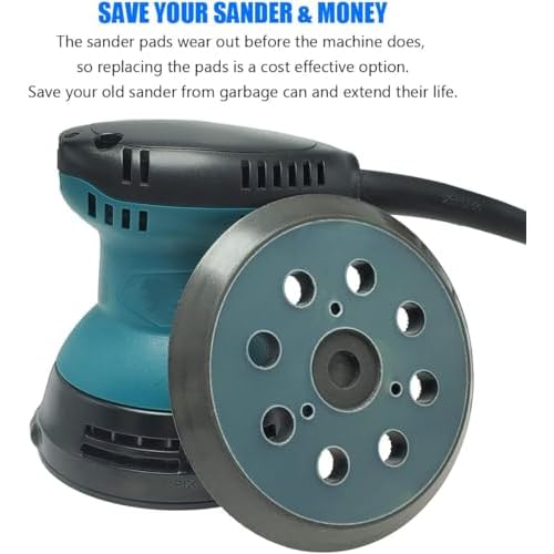 Replacement Sander Pad for Makita 743081-8, 743051-7 - Fit BO5041/K, BO5010/K, BO5030/K, BO5031/K, XOB01Z Random Orbital Sanders - Standard 5" Hook and Loop Sander Pad