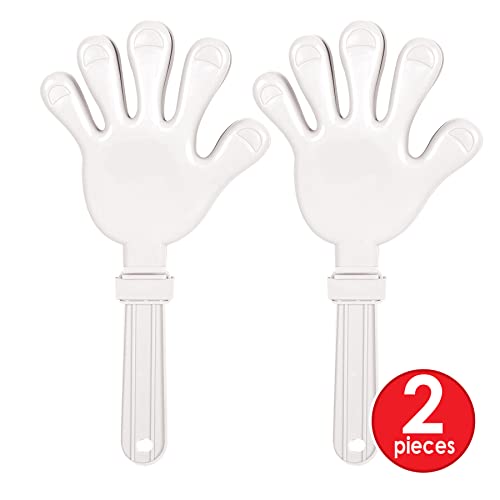 Extra Large White Hand Clappers - 2 Count Noise Makers for Events