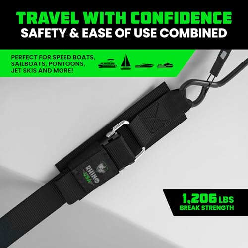 Adjustable Boat Transom Straps 2-Pack - 48in Tie Downs for Trailers