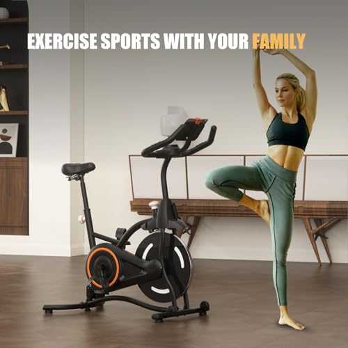 Compact Indoor Exercise Bike with Heart Rate Sensor & App Sync