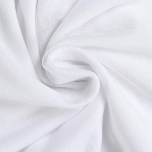 GEMBERA Women's White V-Neck Short Sleeve Fitted Casual T-Shirt - Medium