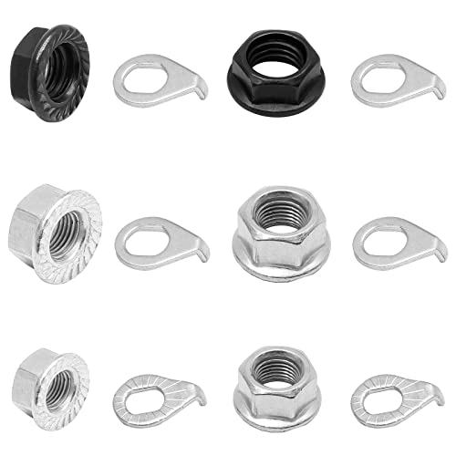 12-Piece Bicycle Wheel Axle Nut and Safety Washer Kit - M8, M9.5, M10