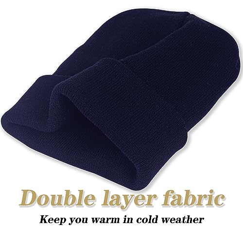 Purple Beanie Hat for Men & Women - Warm Acrylic Knit Cuff Cap