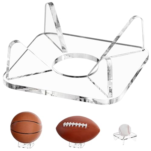 Acrylic Ball Display Stand - 3.94"x3.94"x1.4" for Football, Basketball, Baseball, Soccer