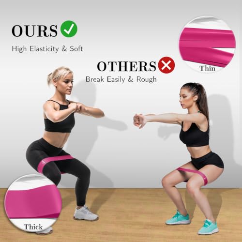 Resistance Bands Set for Exercise - 5 Levels, Pink Workout Bands