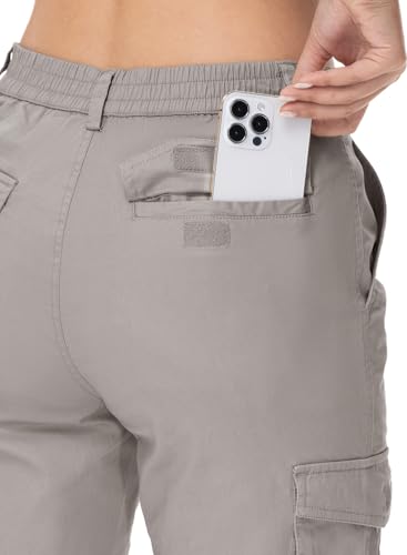 Gopune Women's X-Large Grey Hiking Cargo Pants Lightweight Water-Resistant Outdoor Travel Work Pants with 7 Pockets
