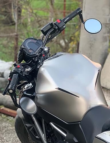 KEMIMOTO Motorcycle Bar End Mirrors - 360° Adjustable Billet Aluminum Handlebars for Harley, Cruiser, Sportster, Dyna