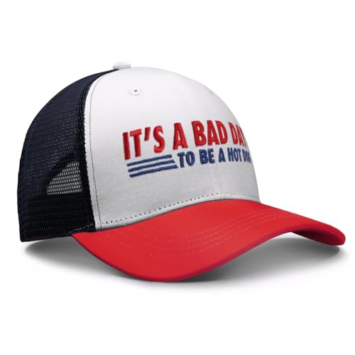 Funny It's A Bad Day to Be A Hot Dog Trucker Hat - Classic Embroidered Baseball Cap, One Size, Colorc