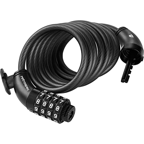 Cable Bike Lock - 12mm Integrated Combo Lock, Matte Black